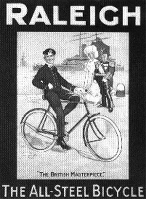 Een glamouradvertentie uit 1910 voor de fiets