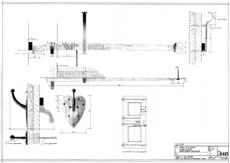 Tekening hang en sluitwerk